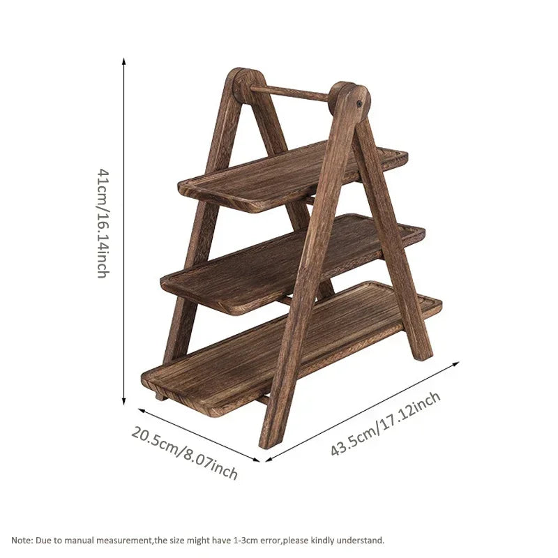 3-Tier Wooden Serving Stand