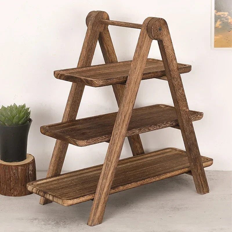 3-Tier Wooden Serving Stand