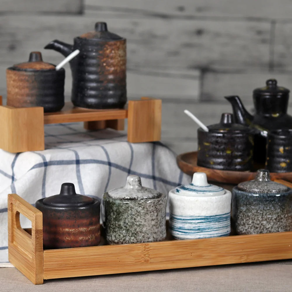 Wabi-Sabi Ceramic Seasoning Jar