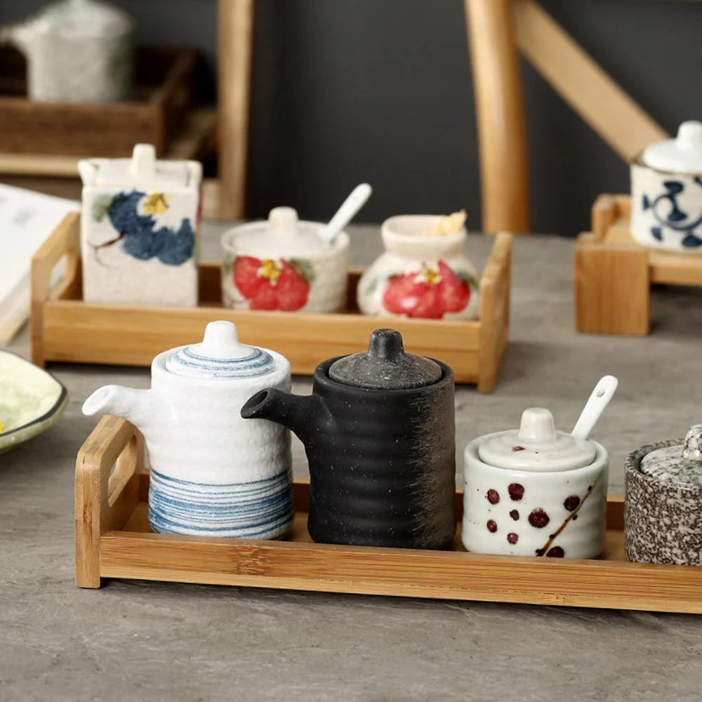 Wabi-Sabi Ceramic Seasoning Jar