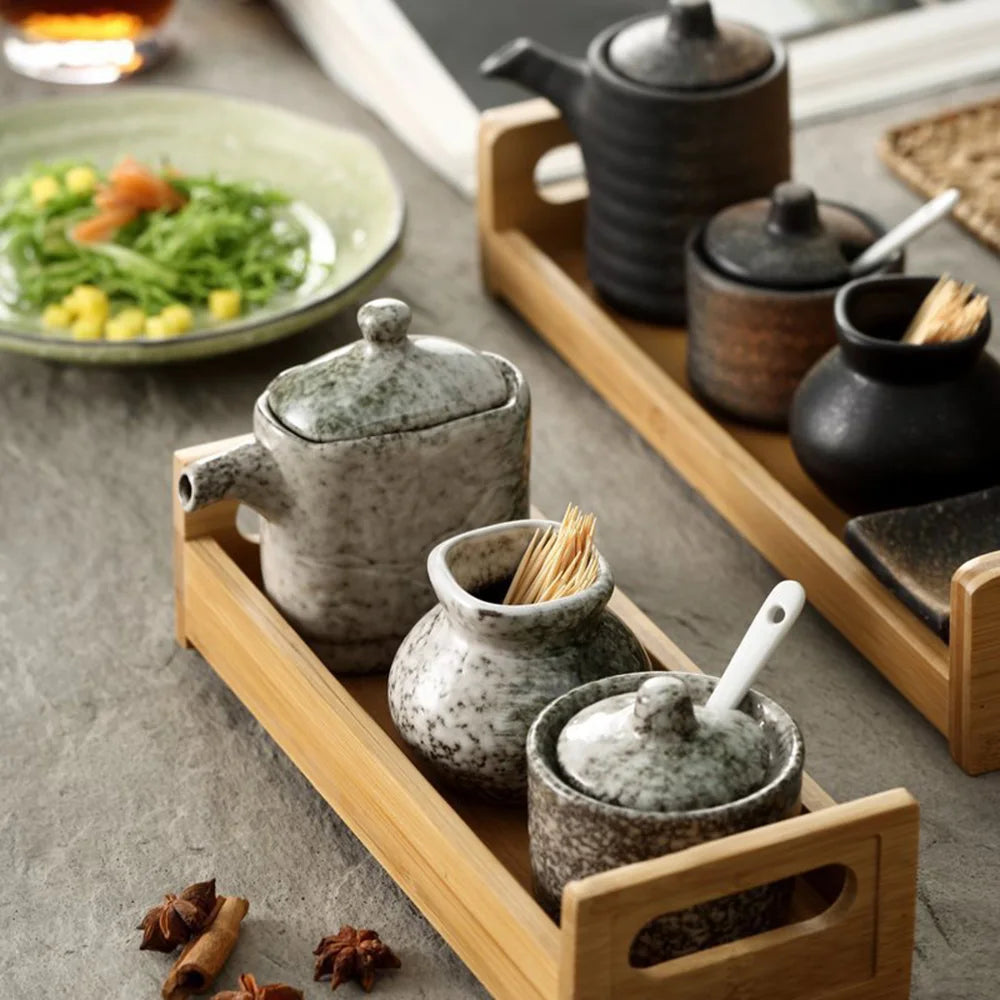 Wabi-Sabi Ceramic Seasoning Jar