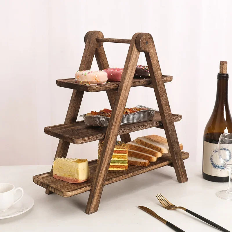 3-Tier Wooden Serving Stand