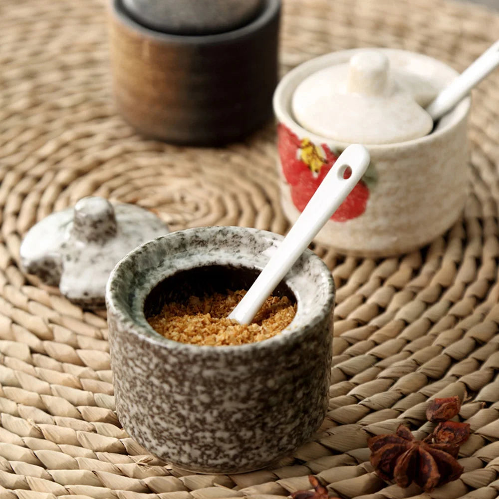 Wabi-Sabi Ceramic Seasoning Jar