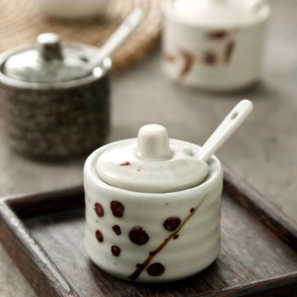Wabi-Sabi Ceramic Seasoning Jar