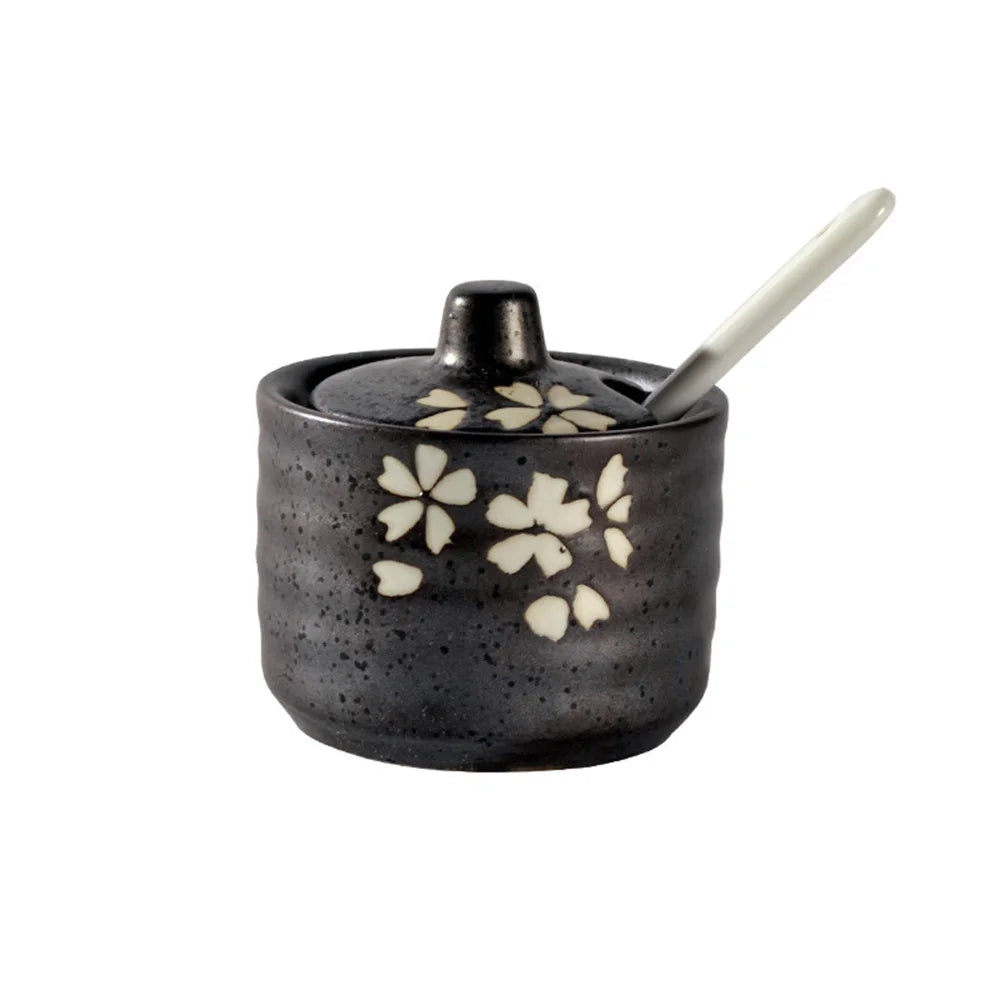 Wabi-Sabi Ceramic Seasoning Jar
